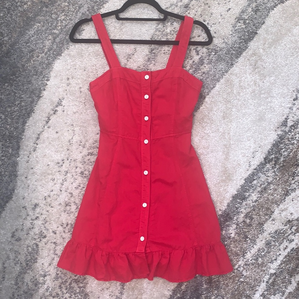 SIZE XS ZARA RED RUFFLE DRESS